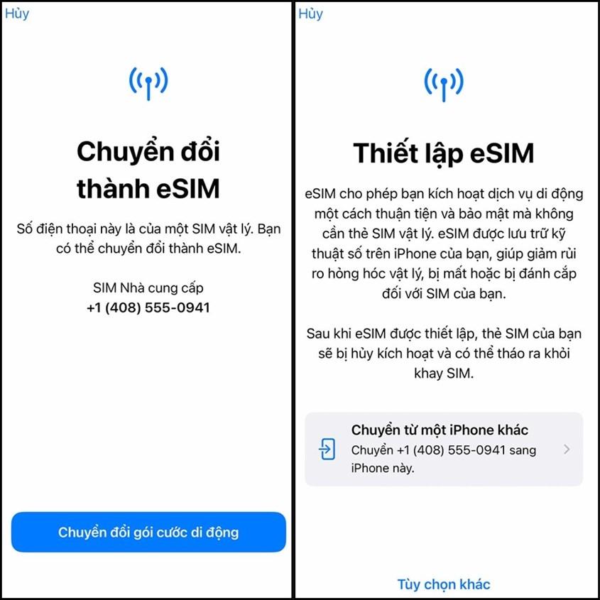 Chọn số điện thoại bạn muốn chuyển sang iPhone 15 mới