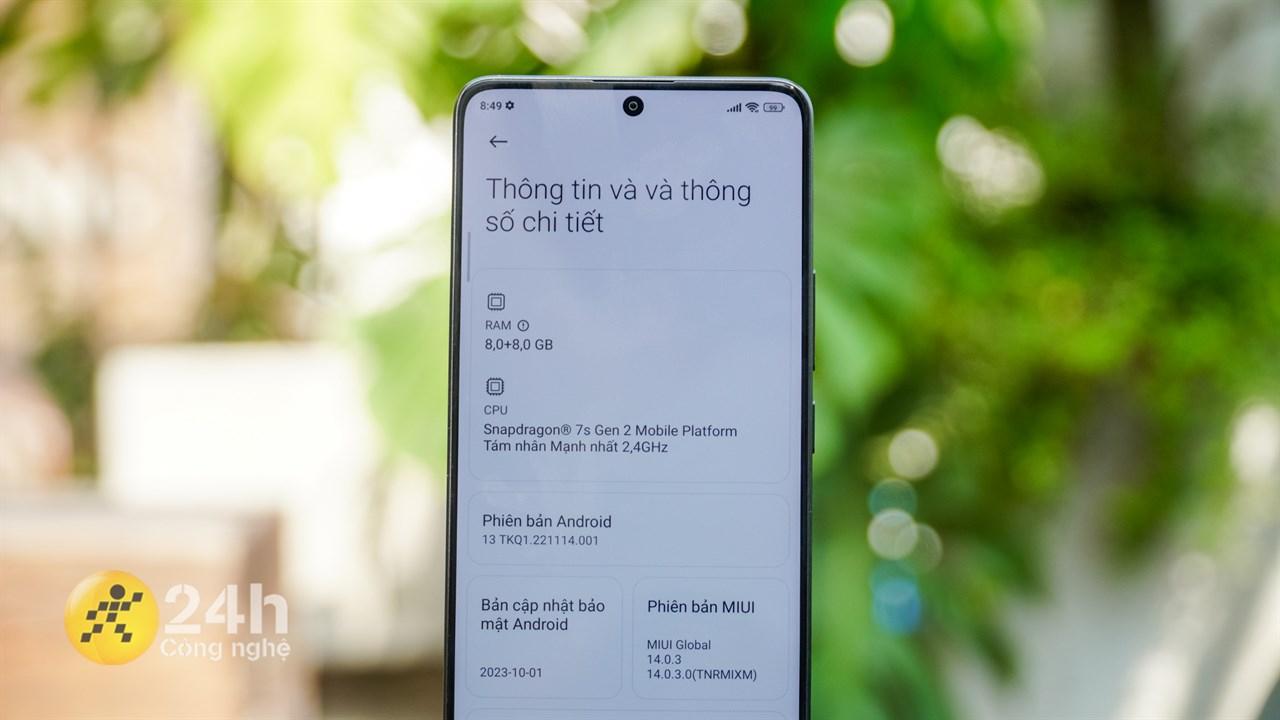 Thông số cấu hình Redmi Note 13 Pro 5G nổi bật với vi xử lý Snapdragon 7s Gen 2.