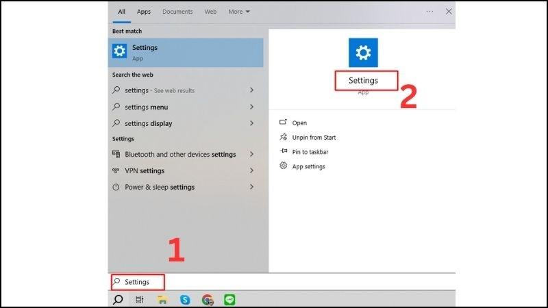 V&agrave;o Start menu v&agrave; chọn Settings