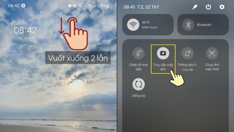 Vuốt xuống hai lần > vuốt sang trái tìm Chụp ảnh màn hình > Nhấn chụp