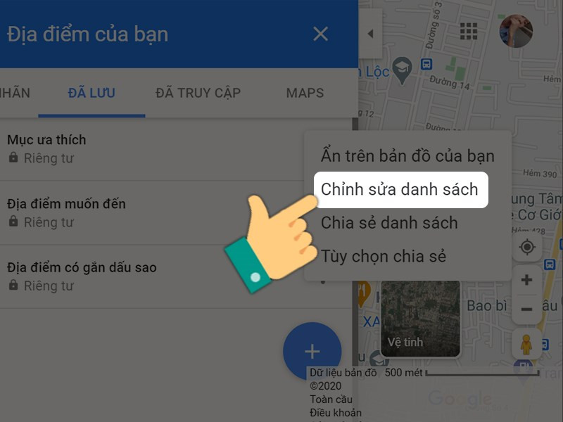 alt: Click vào biểu tượng ba chấm và chọn "Chỉnh sửa danh sách"