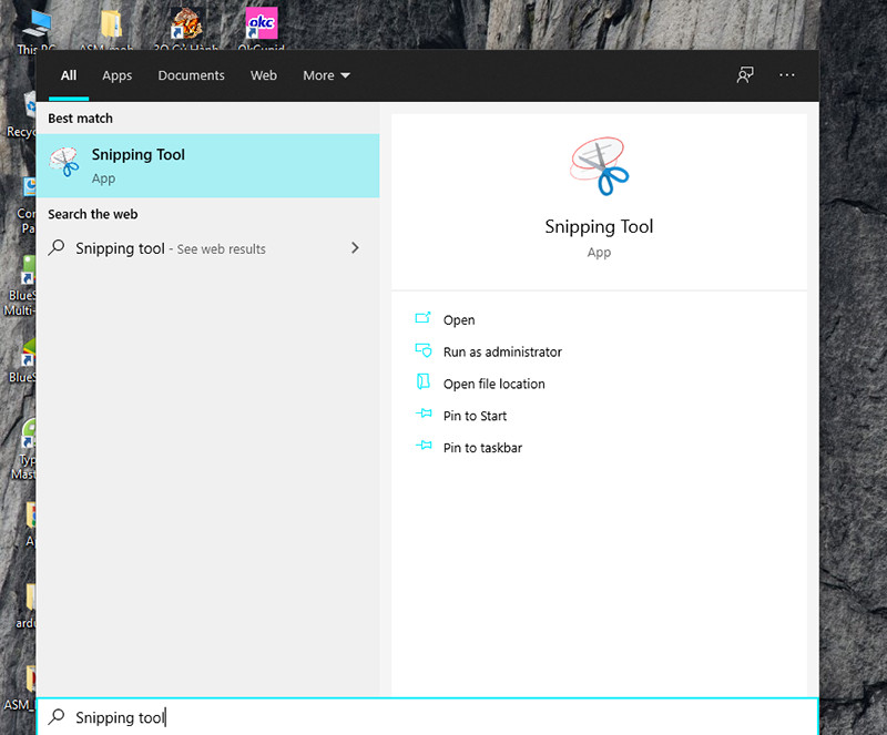 alt: Giao diện Snipping Tool trên Windows 10