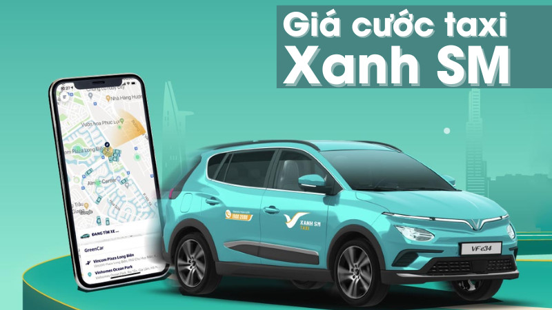 alt text: Hình ảnh xe taxi Vinfast Xanh SM