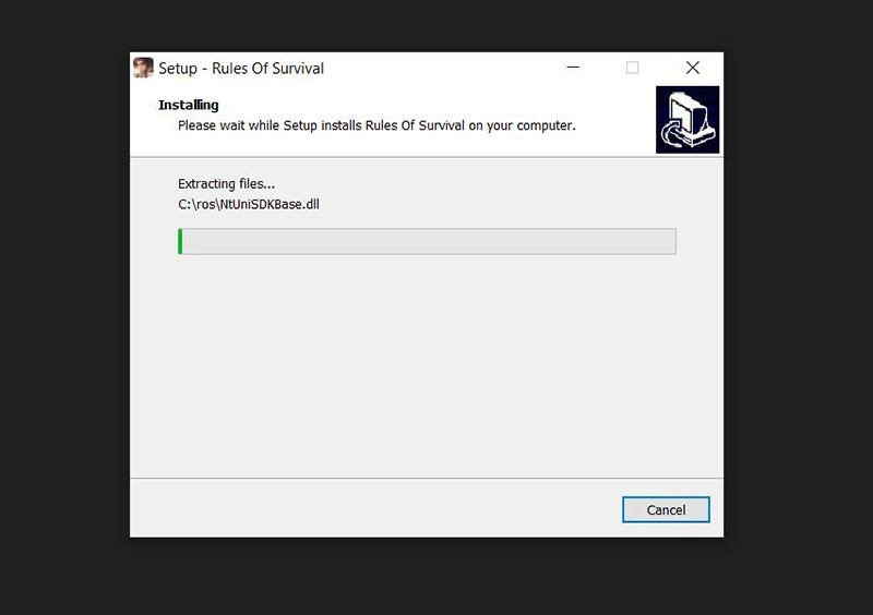 alt text: Quá trình cài đặt Rules of Survival