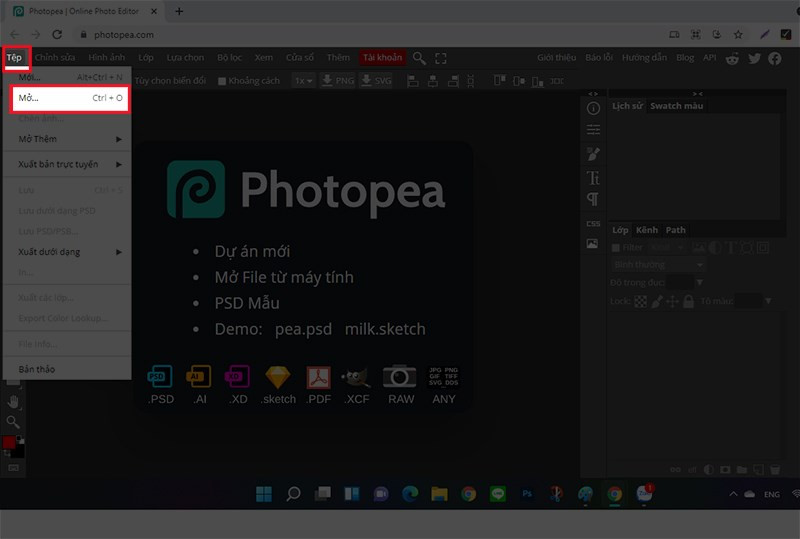 Hướng Dẫn Chèn Chữ Vào Ảnh Online với Photoshop Online Đơn Giản