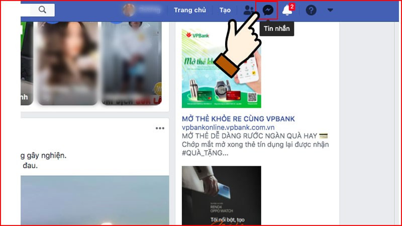 Biểu tượng tin nhắn trên Facebook