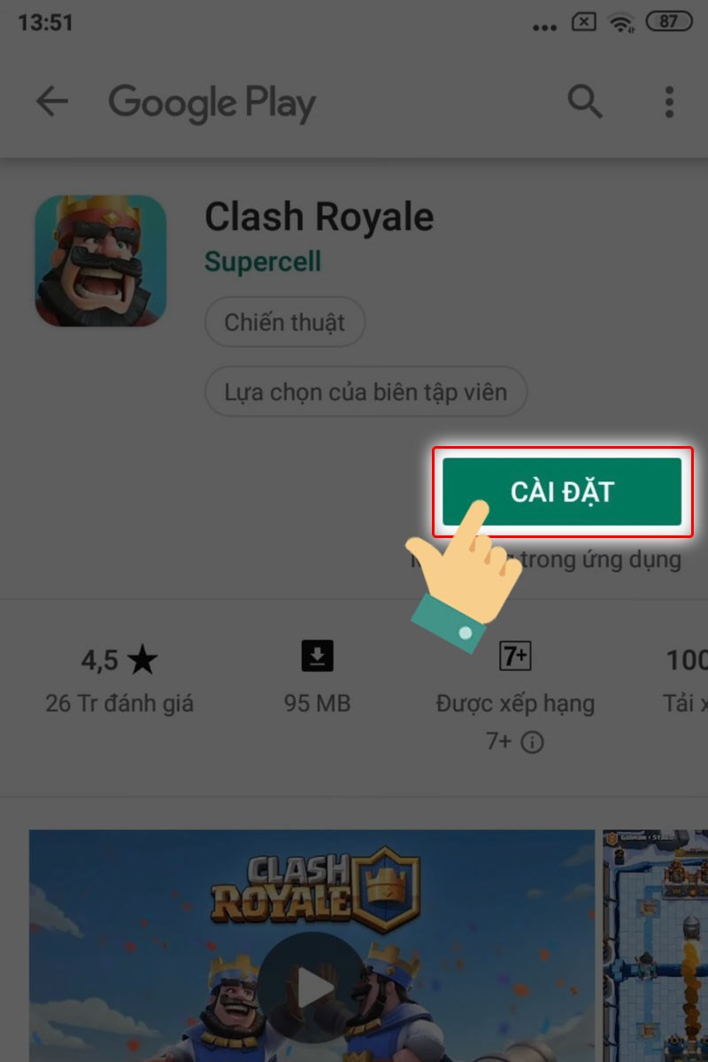 Cài đặt Clash Royale