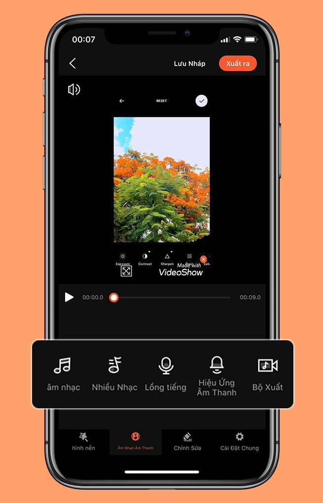 Chèn nhạc và chỉnh sửa âm thanh với VideoShow