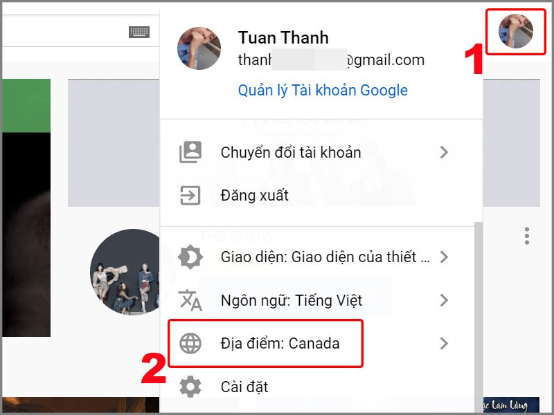 Chọn địa điểm