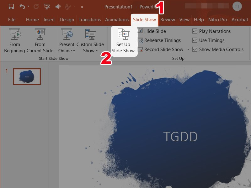 Chọn Set Up Slide Show trong PowerPoint