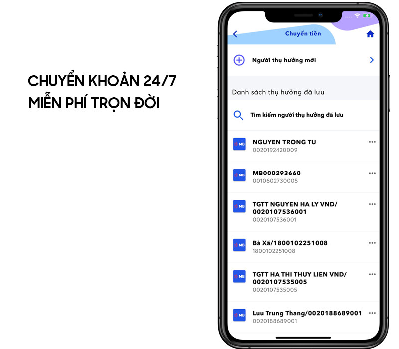 Chuyển khoản miễn phí trọn đời với MB Bank