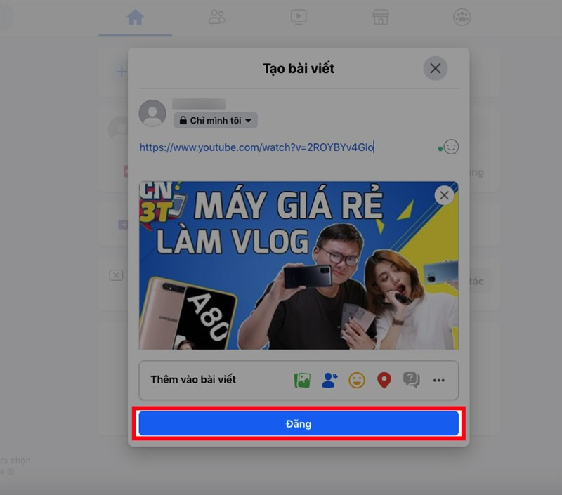 Đăng video qua URL trên Facebook