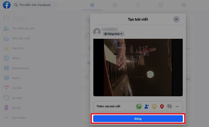 Đăng video từ thiết bị lên Facebook