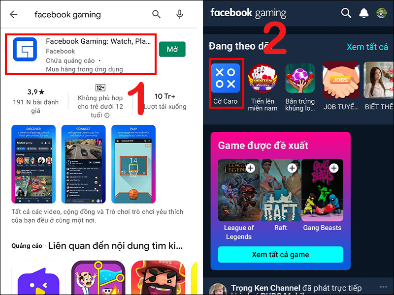 Giao diện Facebook Gaming