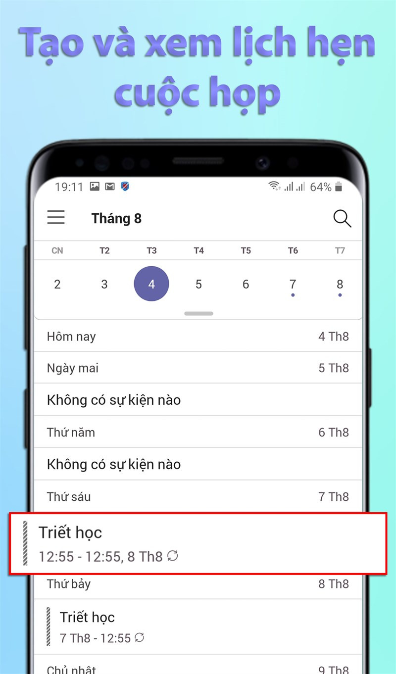 Lên lịch họp trên Microsoft Teams