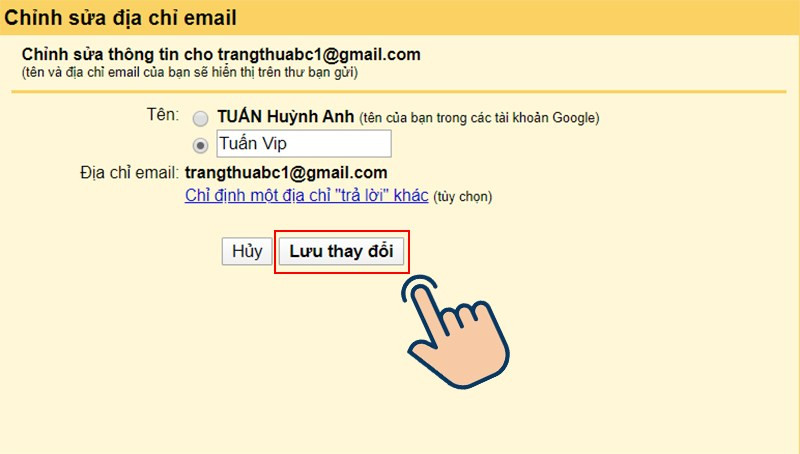 Lưu thay đổi Gmail