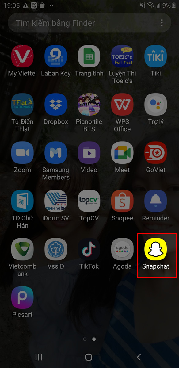 Mở ứng dụng Snapchat đã tải về trên điện thoại của bạn