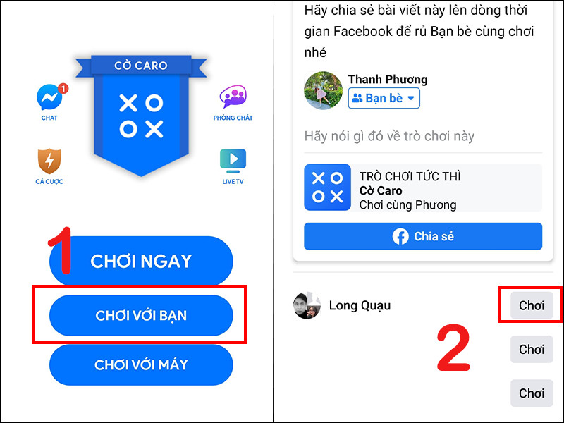 Mời bạn bè chơi game trên điện thoại