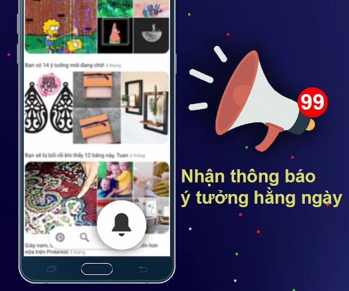 Nhận th&ocirc;ng b&aacute;o thường xuy&ecirc;n tr&ecirc;n ứng dụng Pinterest