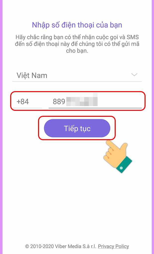 Nhập số điện thoại