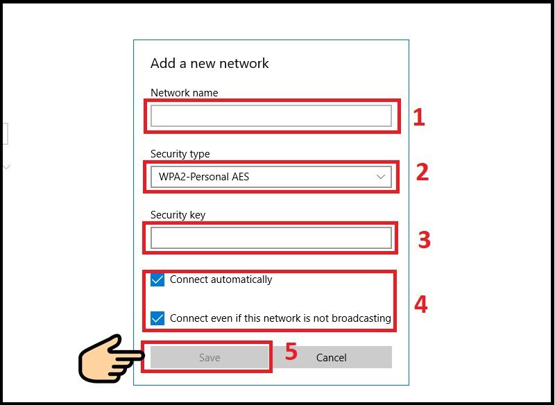 Nhập tên Wi-Fi, bảo mật, password