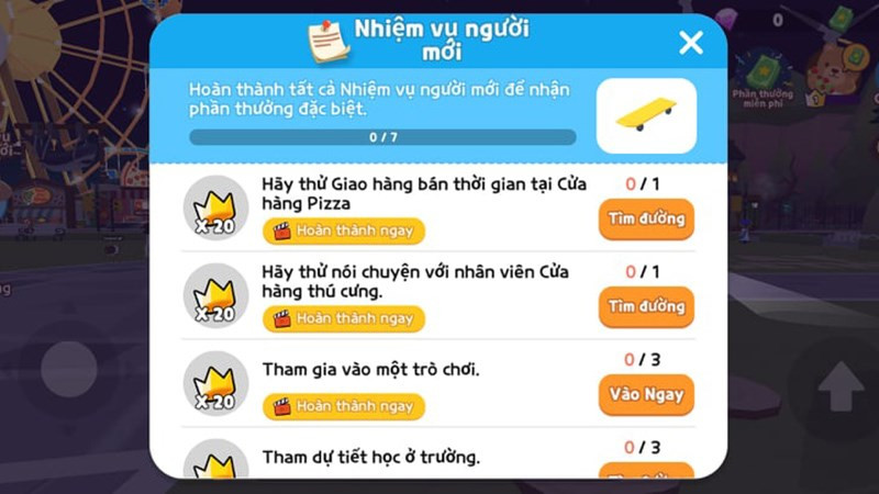 Nhiệm vụ đa dạng trong Play Together