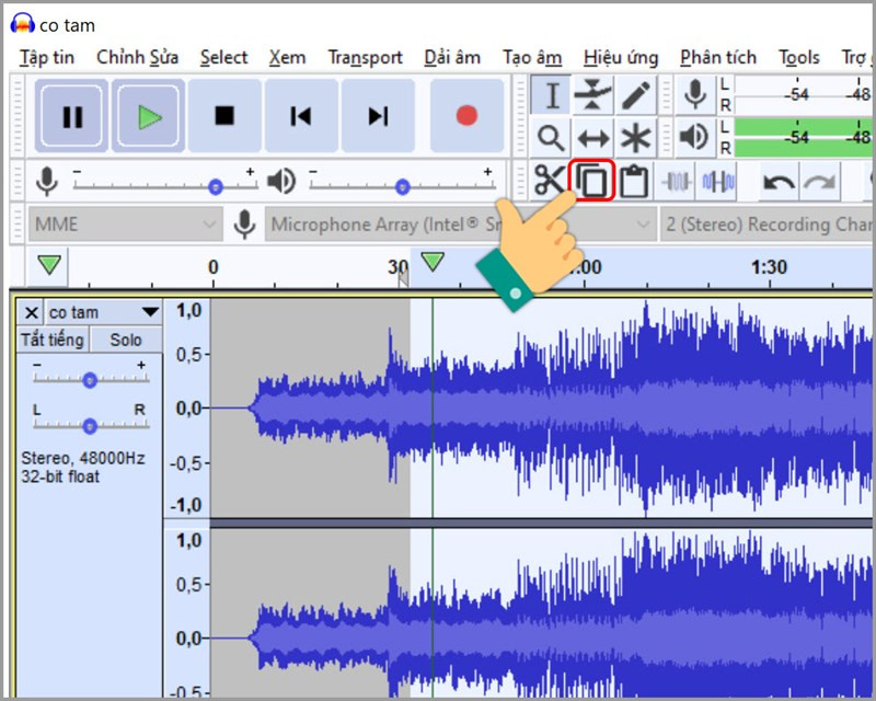 Sao chép đoạn nhạc đã chọn