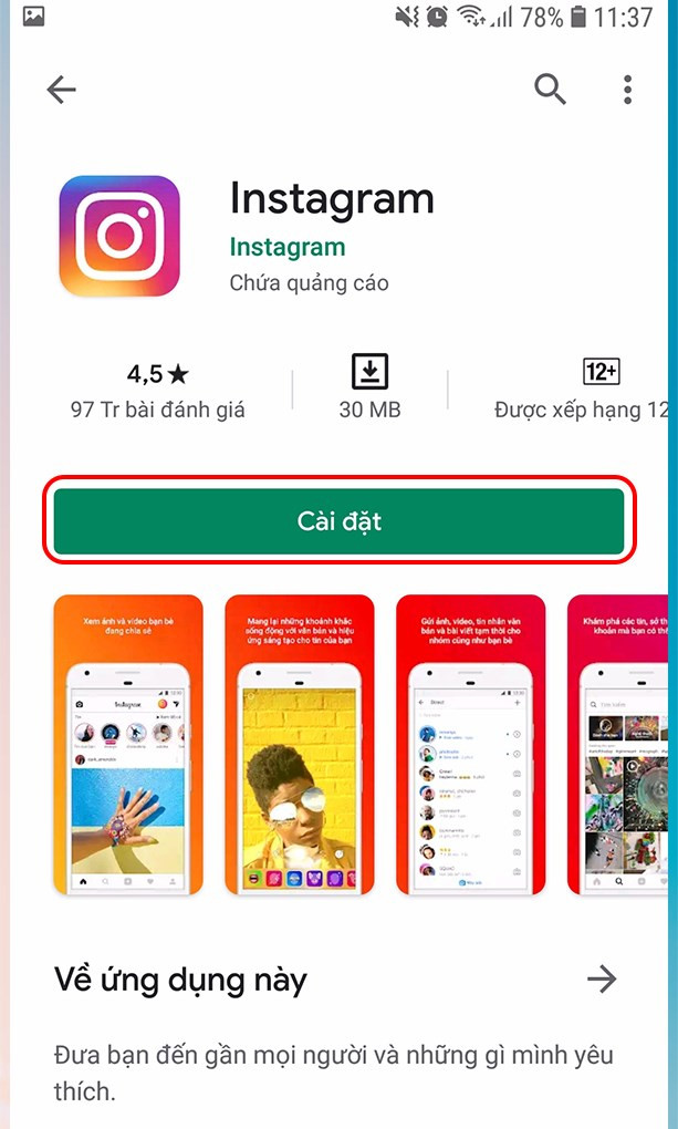 Tải và cài đặt Instagram trên điện thoại