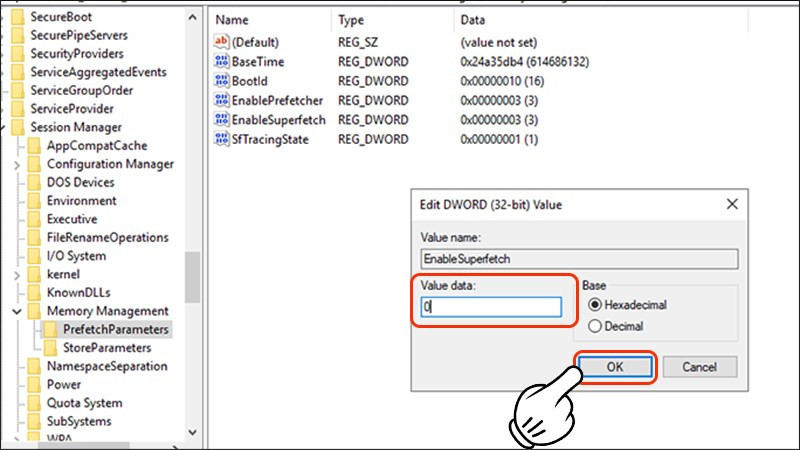 Tắt Superfetch qua Registry