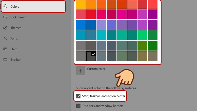 Thay đổi màu sắc thanh Taskbar