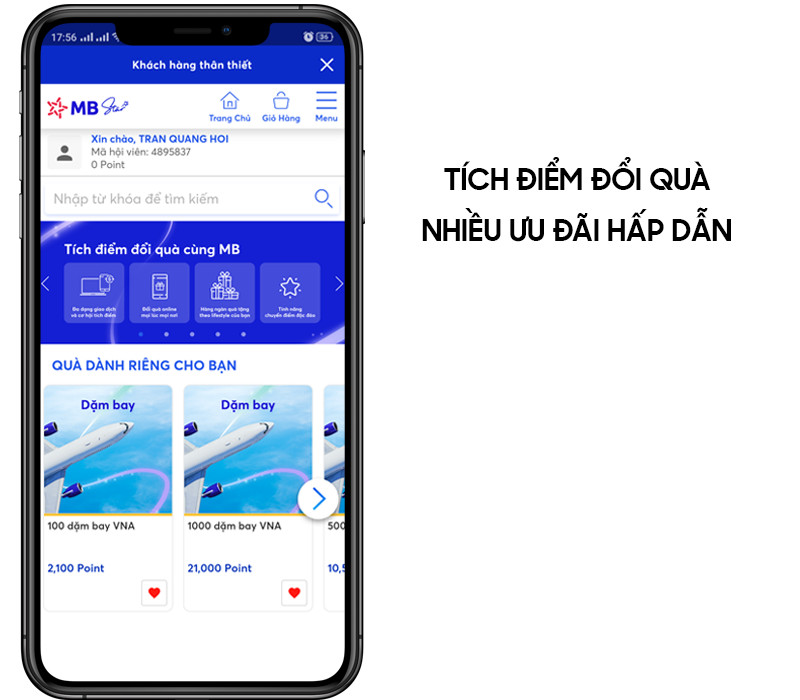 Tích điểm đổi quà cùng MB Bank