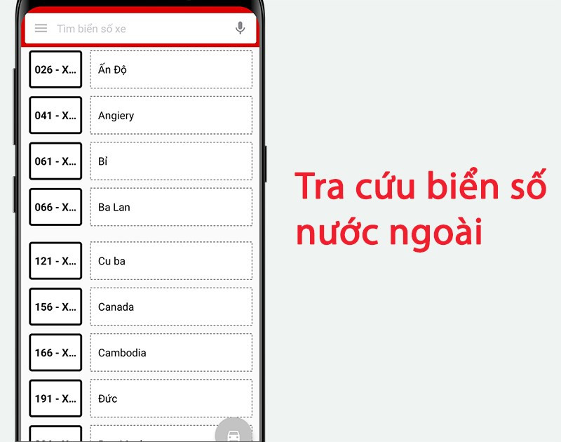 Tra cứu biển số xe nước ngo&agrave;i