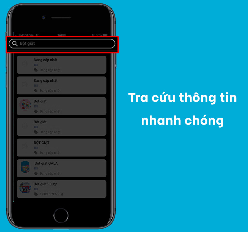 Tra cứu th&ocirc;ng tin sản phẩm nhanh ch&oacute;ng