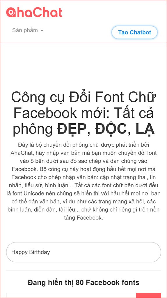 Truy cập website AhaChat