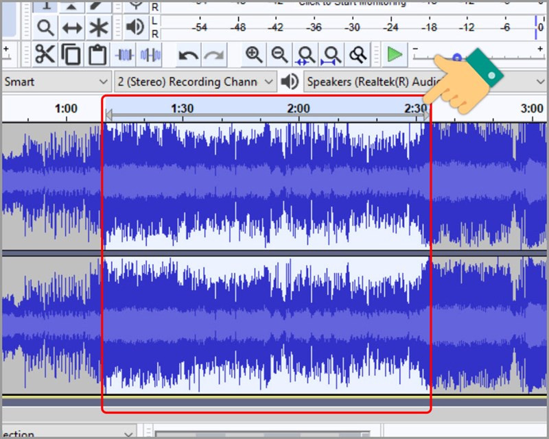 Xác định đoạn nhạc muốn cắt