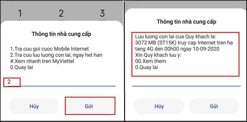 Xem dung lượng data Viettel còn lại