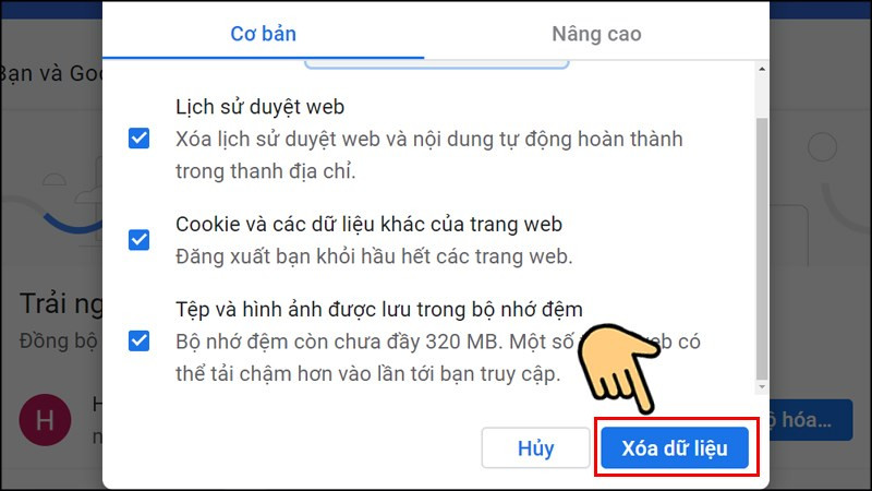 Xóa dữ liệu