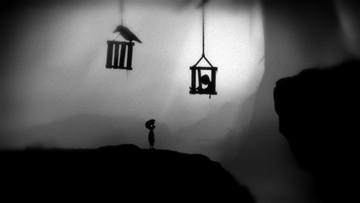 alt: Cậu bé trong game LIMBO đang tìm đường đi trong bóng tối