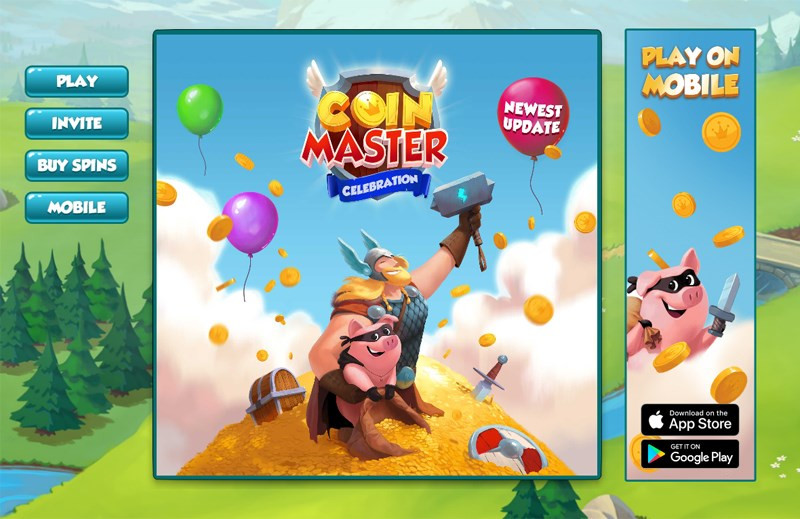 alt: Giao diện game Coin Master sau khi đăng nhập