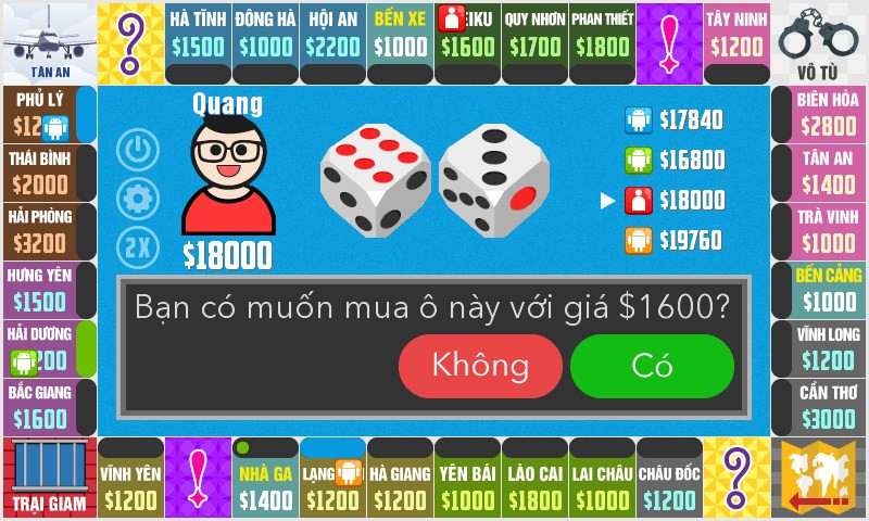 alt text: Các loại ô trên bàn cờ Monopoly