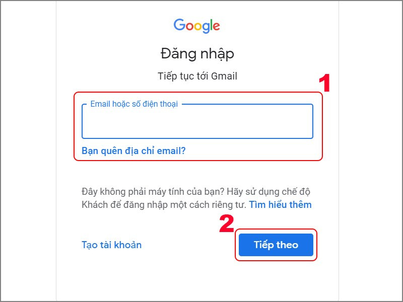 alt text: Hình ảnh minh họa việc đăng nhập vào tài khoản Google