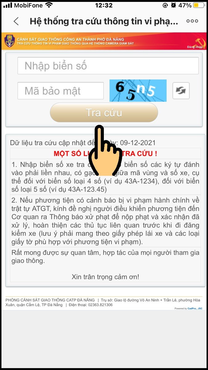 alt text: Nhập biển số xe và mã bảo mật để tra cứu vi phạm giao thông