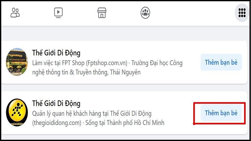 alt text: Nút thêm bạn bè trên Facebook