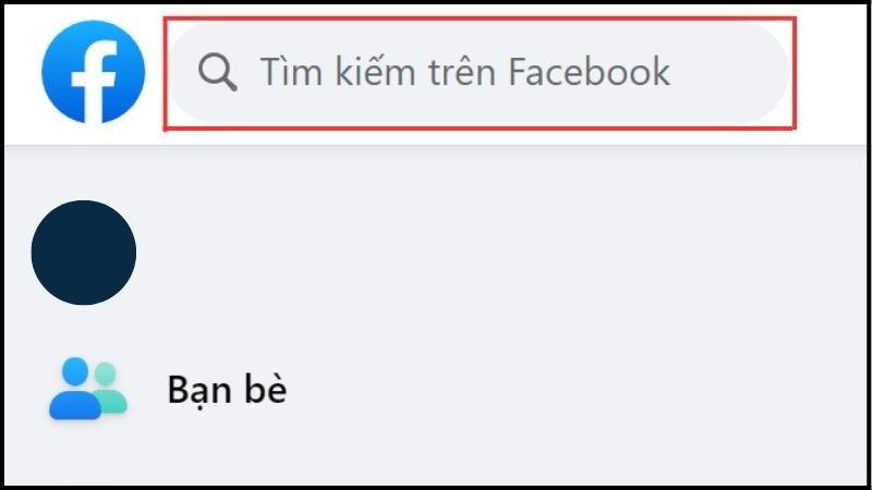 alt text: Ô tìm kiếm trên Facebook