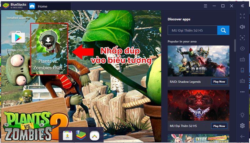 Alt text: Tìm game trên BlueStacks