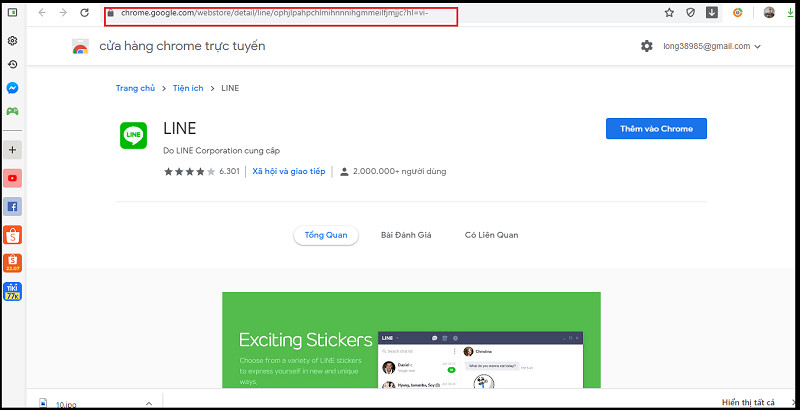 alt text: Trang tiện ích mở rộng Line trên Chrome Web Store
