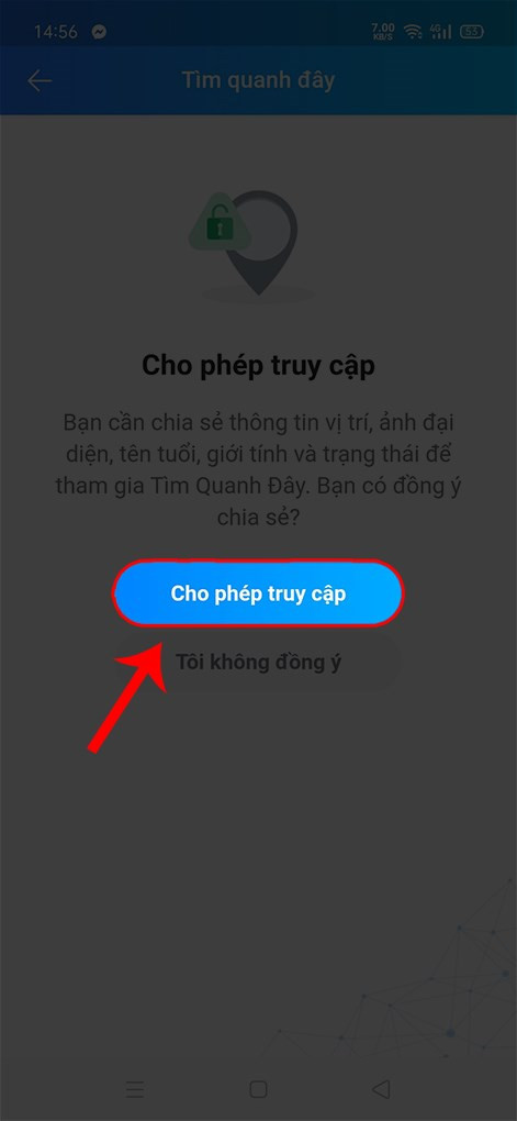 alt text: Yêu cầu cấp quyền truy cập vị trí cho Zalo