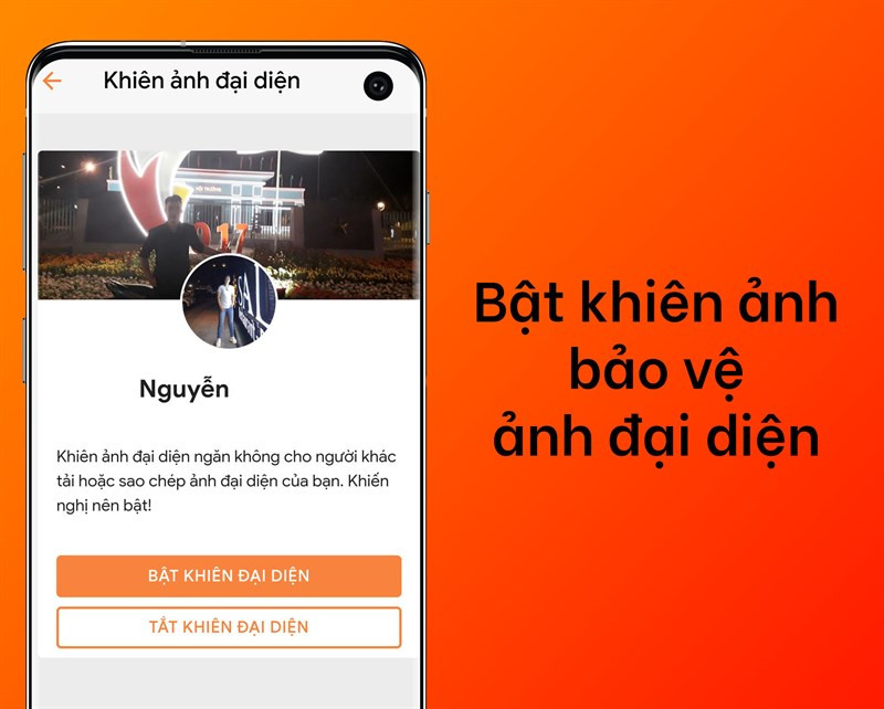 bật khi&ecirc;n ảnh đại diện