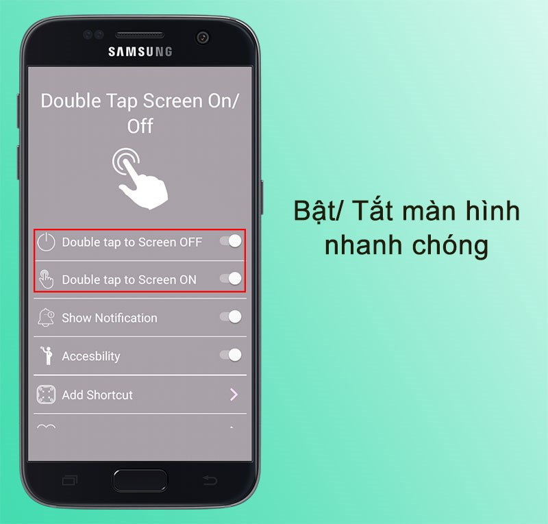 Bật/tắt màn hình bằng cú chạm đúp
