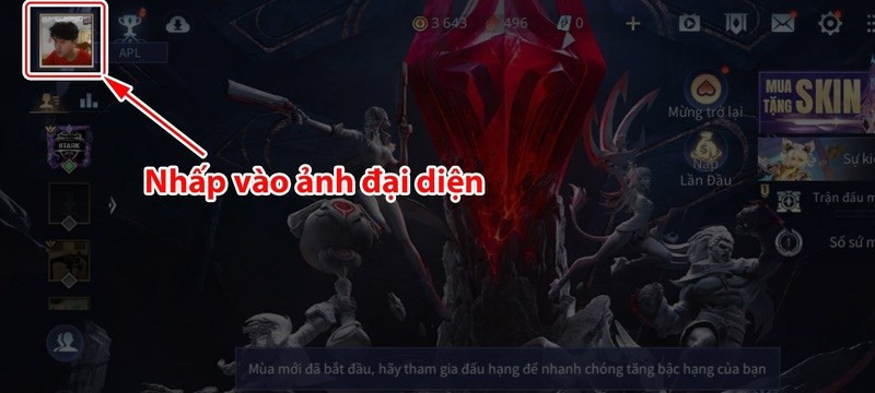 Bước 1: Chọn ảnh đại diện trong game